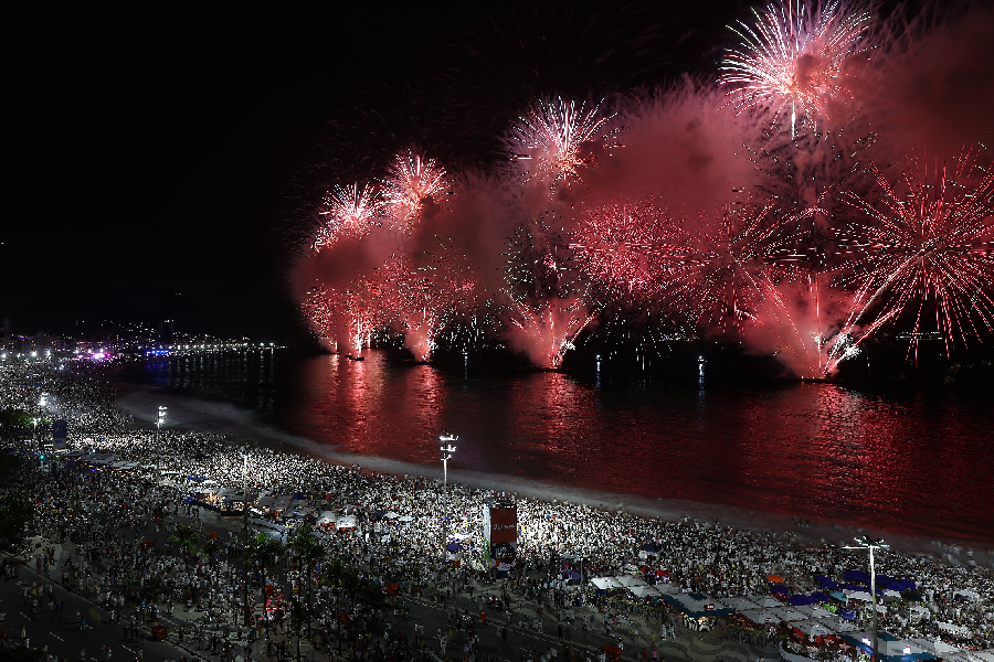 Queima de fogos em Copacabana