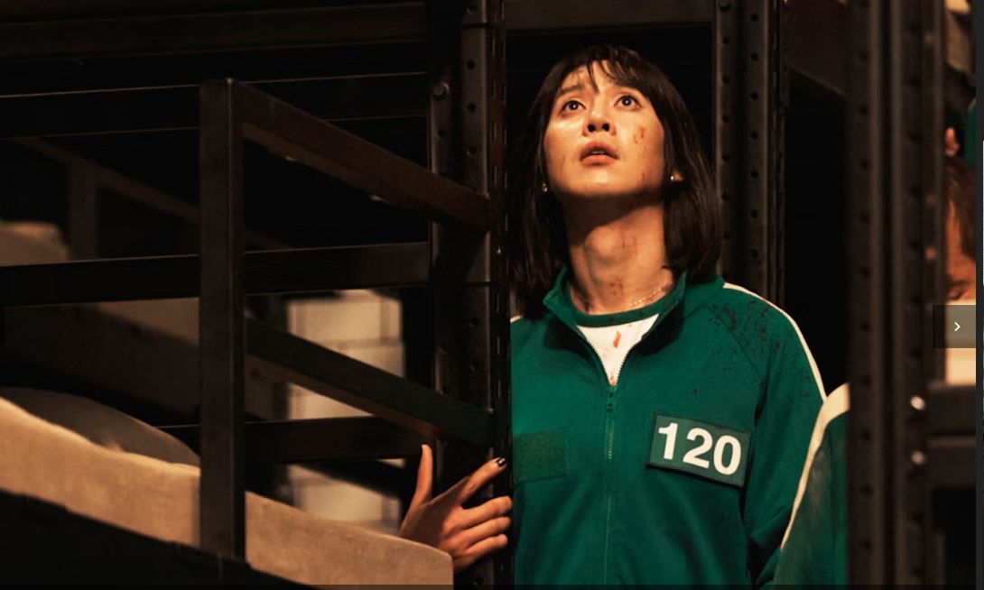 O ator Park Sung-hoon como Hyun-ju/Jogadora número 120 em 'Round 6', série da Netflix