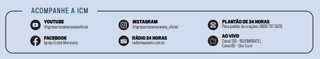 Siga a Igreja Cristã Maranata nas redes sociais
