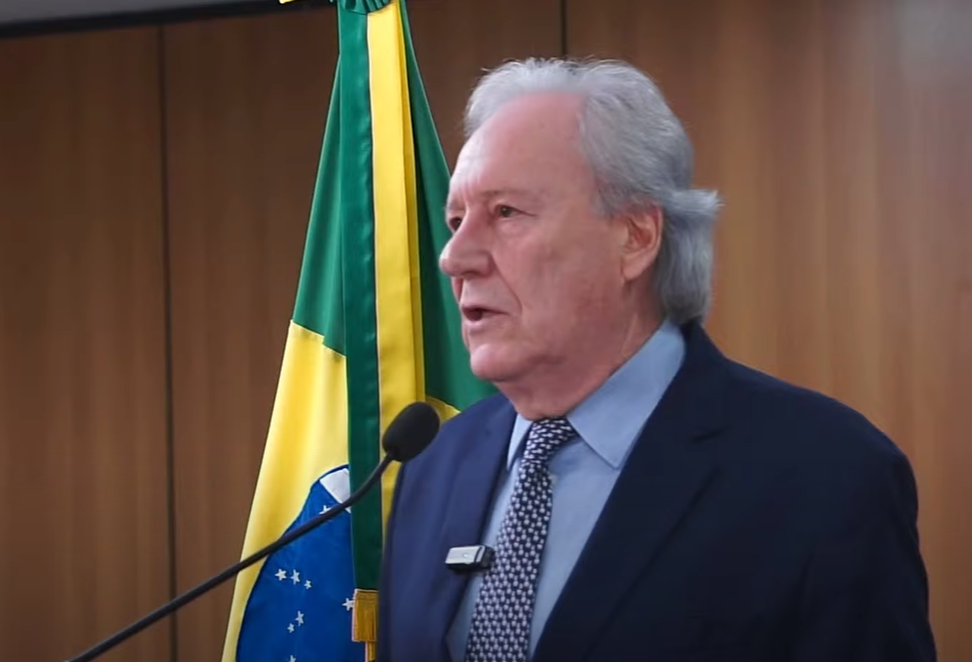 O ministro da Justiça e Segurança Pública, Ricardo Lewandowski, durante o anúncio da nova versão da PEC da segurança pública