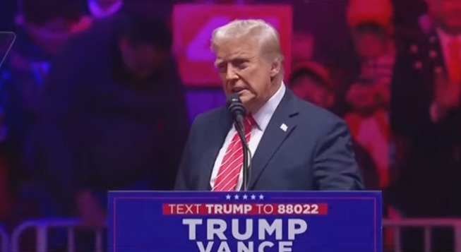 O presidente dos Estados Unidos, Donald Trump, faz comício da vitória em Washington antes da posse