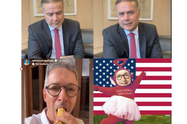 O ministro dos Transportes, Renan Filho, reagiu a um vídeo do governador de Minas Gerais, Romeu Zema, comendo uma banana com casca para atacar o presidente Lula O ministro dos Transportes, Renan Filho, reagiu a um vídeo do governador de Minas Gerais, Romeu Zema, comendo uma banana com casca para atacar o presidente Lula