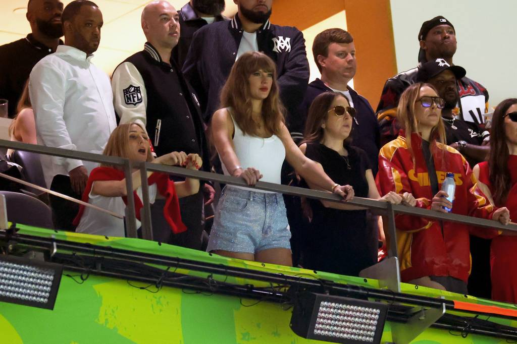Super Bowl LIX: Kansas City Chiefs v Philadelphia Eagles Taylor Swift compareceu ao Super Bowl para prestigiar o namorado