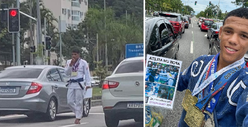 O atleta medalha de ouro que pede dinheiro nos sinais de trânsito do Rio