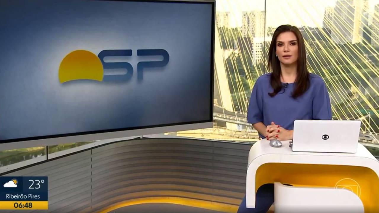 Sabina Simonato no 'Bom Dia São Paulo', da Globo