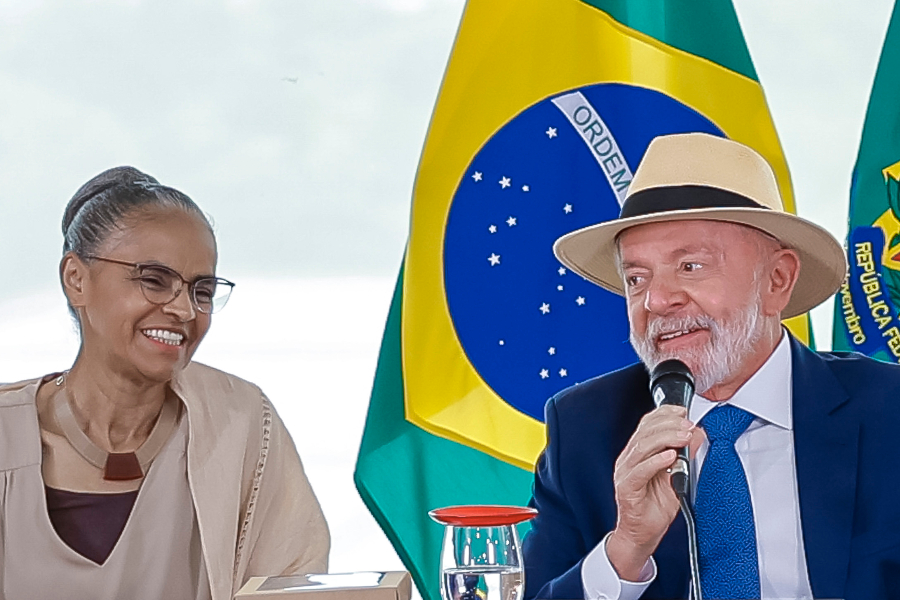 A ministra do Meio Ambiente, Marina Silva, e o presidente Luiz Inácio da Silva