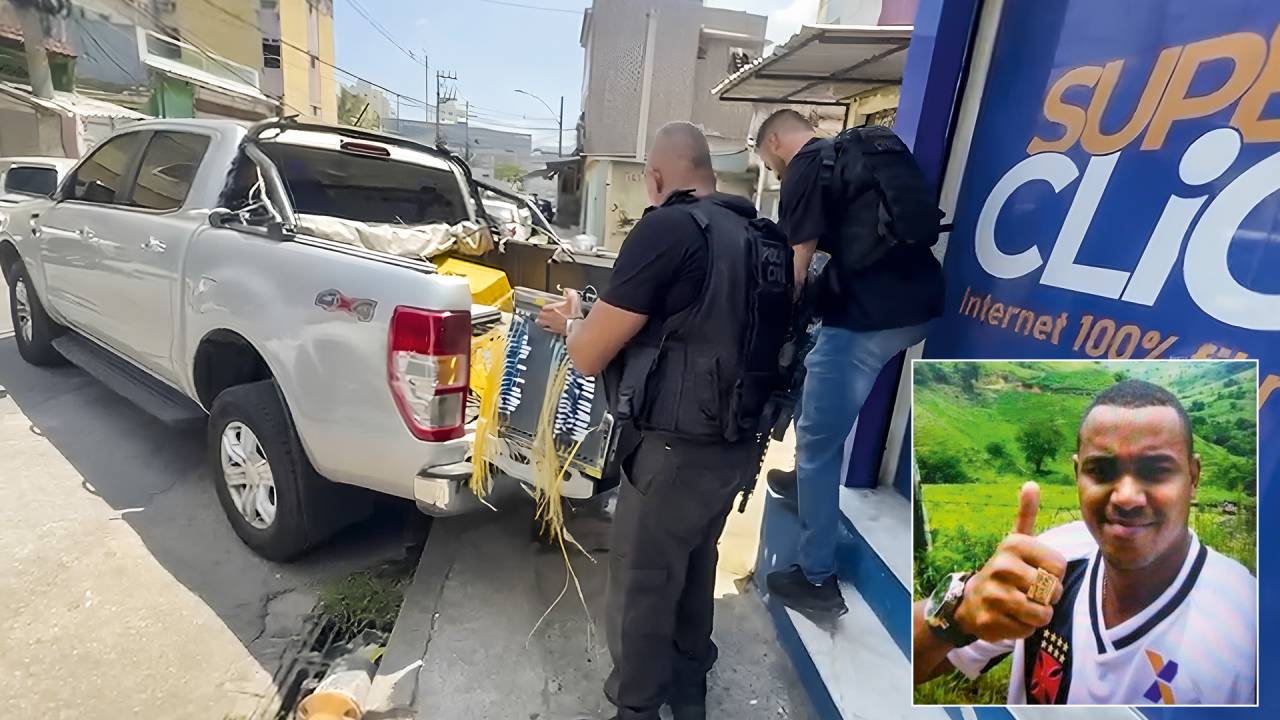 GATO E RATO - Polícia apreende provedor de operadora clandestina sob a “proteção” de Peixão (à dir.): um negócio que se reproduz pela cidade