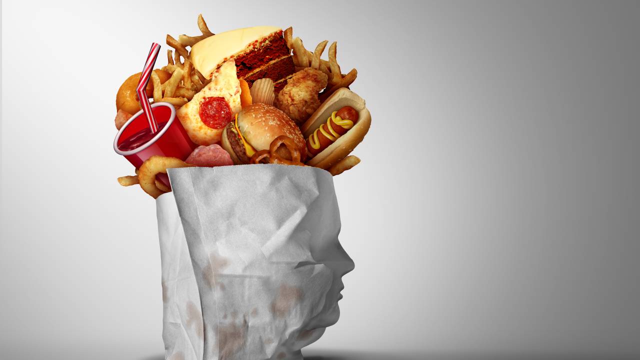 Ultra-Processed Food as an industry formulated snack made from processed ingredients with high fat sugar and salt with artificial flavour additives and preservatives and fake colouring.