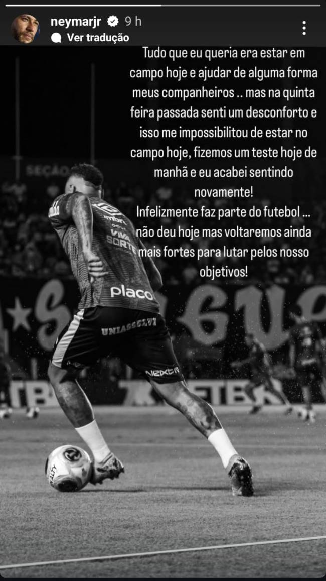 Imagem do WhatsApp de 2025-03-10 à(s) 10.08.41_c14ae14c Stories de Neymar sobre o jogo contra o Corinthians