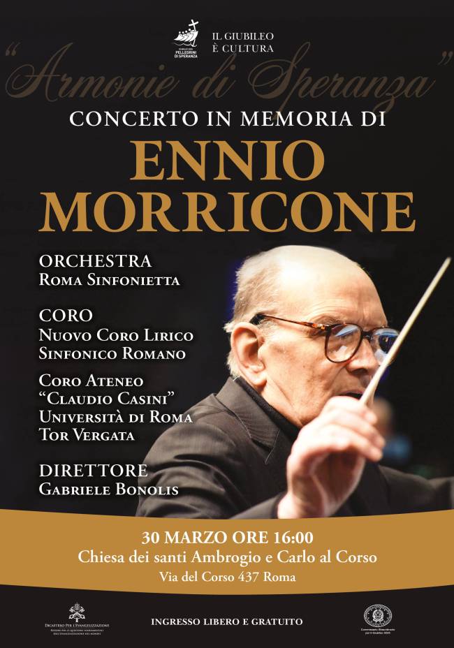 Loc Conc Morricone Cartaz do concerto do Vaticano em homenagem a Enio Morricone. -