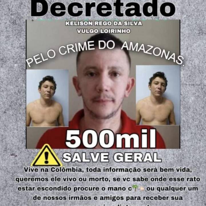 Número 1 do Comando Vermelho na fronteira tripla está com a cabeça a prêmio