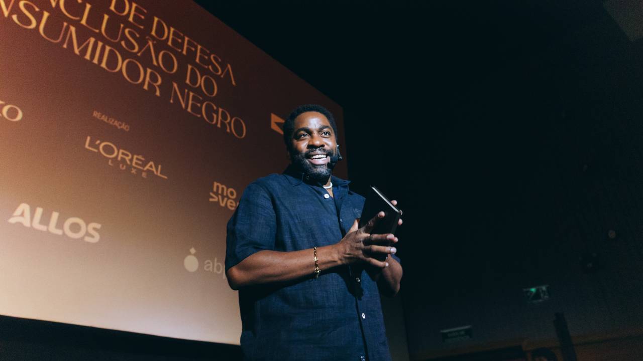 O ator Lázaro Ramos no lançamento do Código de Defesa e Inclusão do Consumidor Negro, no Shopping Leblon