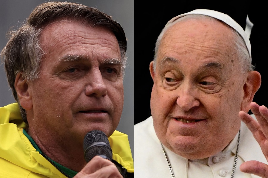 O ex-presidente Jair Bolsonaro; e o Papa Francisco