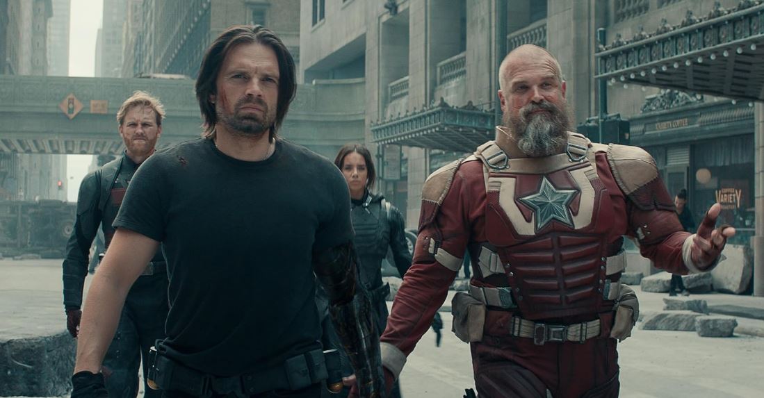 Sebastian Stan e David Harbour no filme 'Thunderbolts*", da Marvel