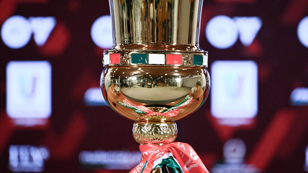 ROME, ITALY - MAY 14: The trophy during the Coppa Italia press conference before the match with Atalanta on May 14, 2024 in Rome, Italy. (Photo by Daniele Badolato - Juventus FC/Juventus FC via Getty Images)