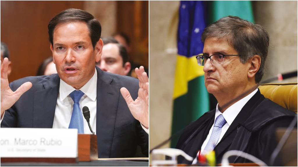 GettyImages-2216131640.jpg CONFLITO - Marco Rubio e Paulo Gonet: o procurador reagiu diante da ameaça de um pacote de retaliações a autoridades brasileiras vindo do governo dos Estados Unidos