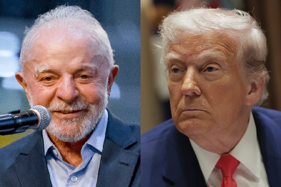 O presidente Luiz Inácio Lula da Silva; e o presidente dos Estados Unidos, Donald Trump