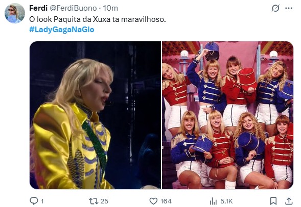 Internauta compara Lady Gaga com Paquita em show na Praia de Copacabana
