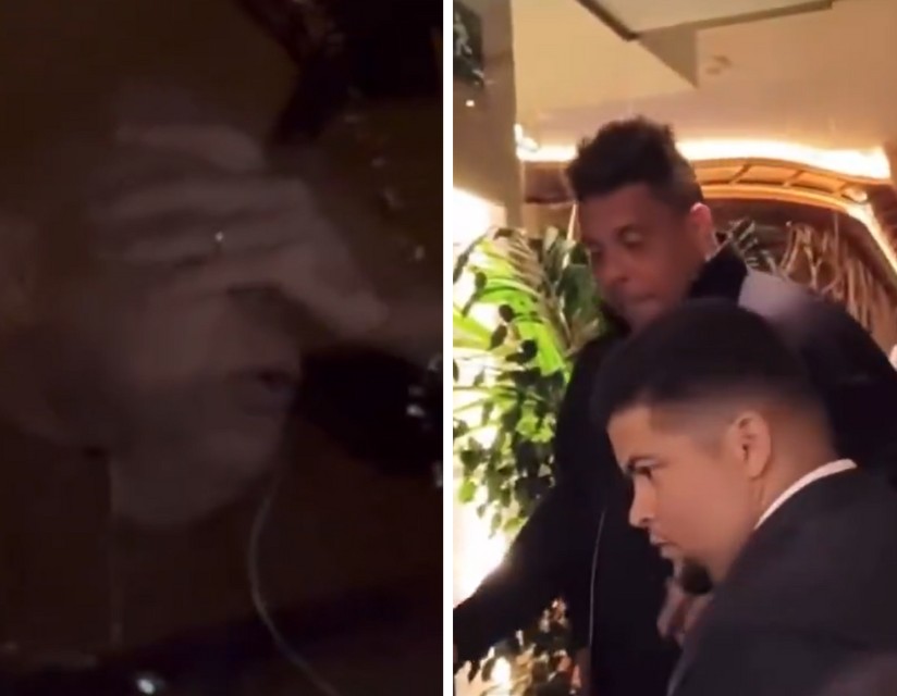 Ronaldo sai cambaleando de restaurante em Madri; assista