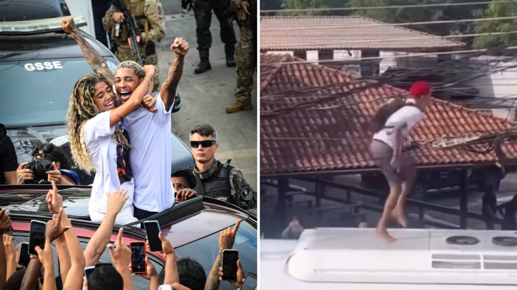 Oruam provoca tumulto com multidão na saída de Poze da prisão