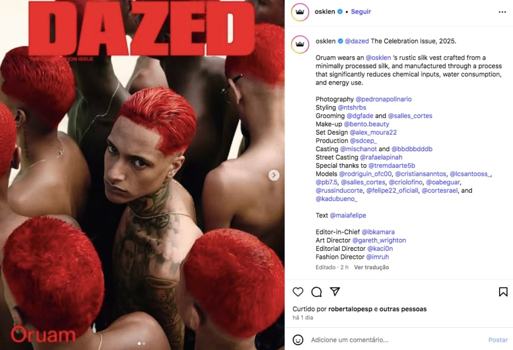 Osklen apaga postagem com Oruam após enxurrada de críticas nas redes sociais