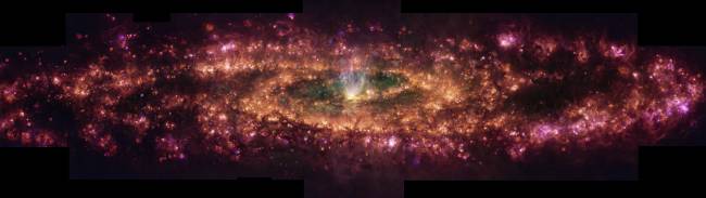 MUSE view of ionised gas in the Sculptor Galaxy Esta imagem mostra a Galáxia do Escultor sob uma nova luz. Esta composição em cores falsas mostra comprimentos de onda específicos de luz liberados por hidrogênio, nitrogênio, enxofre e oxigênio.