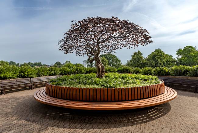 View of The Serving Ace Meeting Tree ahead of The Championships 2023. Held at The All England Lawn Tennis Club, Wimbledon. Day -10 Friday 23/06/2023. Credit: AELTC/Chloe Knott.