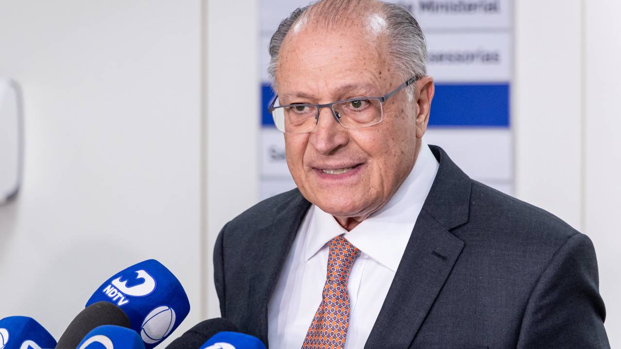 Vice-Presidente da República Geraldo Alckmin durante a coletiva de imprensa, no MDIC, em Brasília-DF.