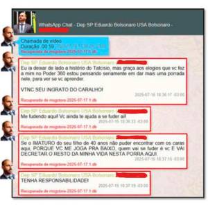 Eduardo conversa com Jair Bolsonaro no WhatsApp2 Eduardo conversa com Jair Bolsonaro no WhatsApp