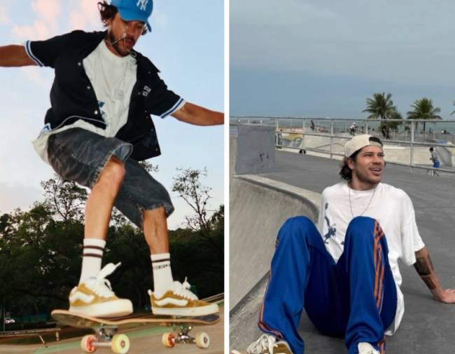 José Loreto durante as gravações da cinebiografia de Chorão