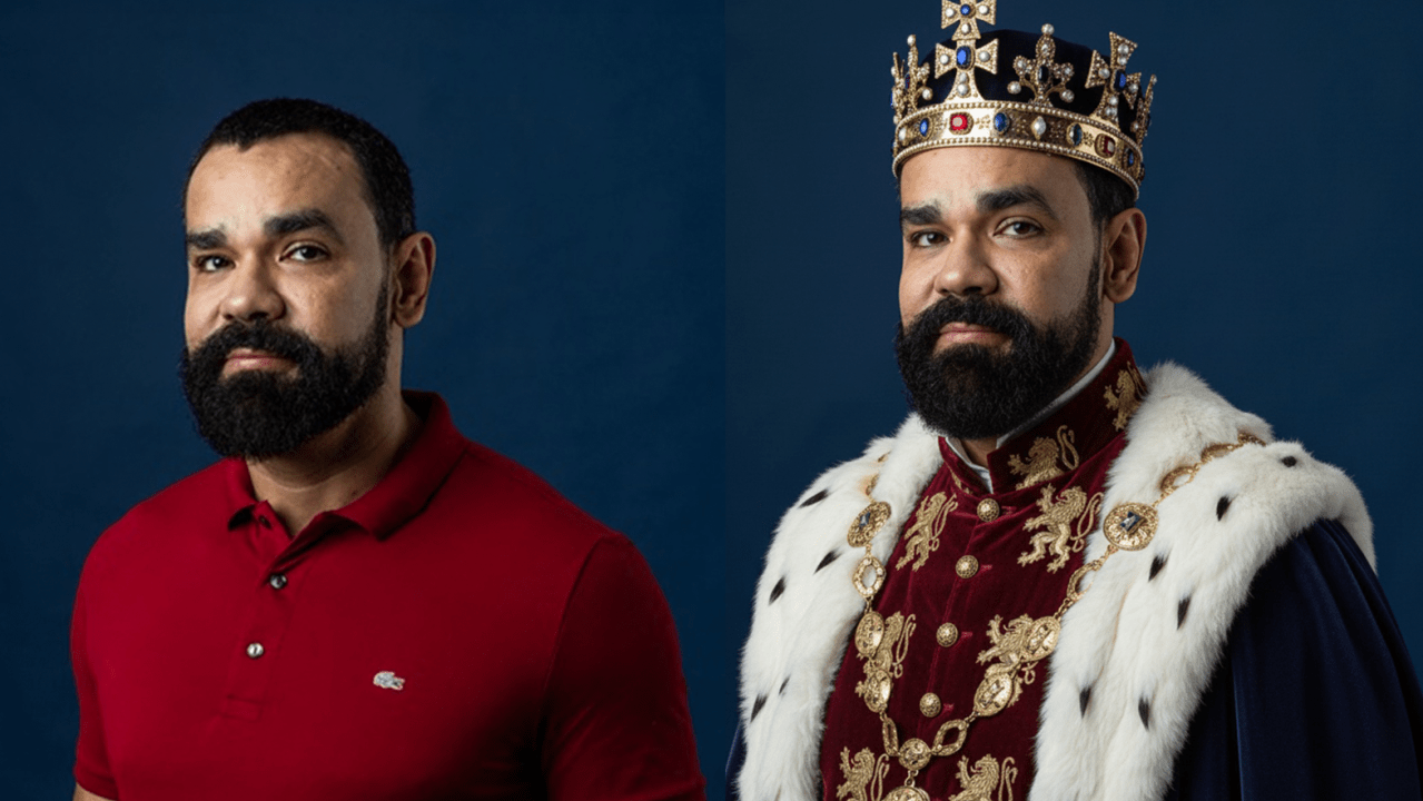 Editei com o Gemini: troquei a roupa normal por trajes mais nobres