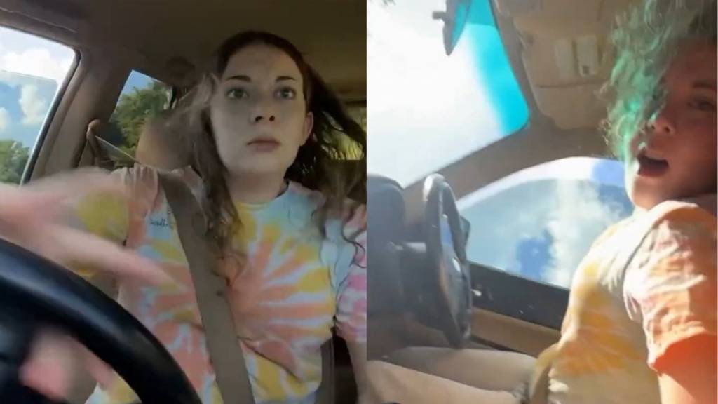 Mulher se empolga com música de Britney Spears e capota o carro; assista