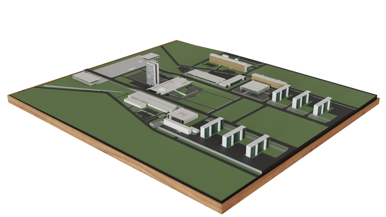 Imagens de referência para a maquete que a Câmara dos Deputados pretende construir, por meio de licitação