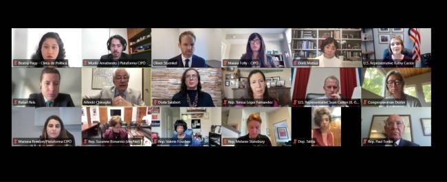 Parlamentares do Brasil e dos Estados Unidos participam de diálogo virtual pré-COP sobre fiscalização ambiental e cooperação internacional.