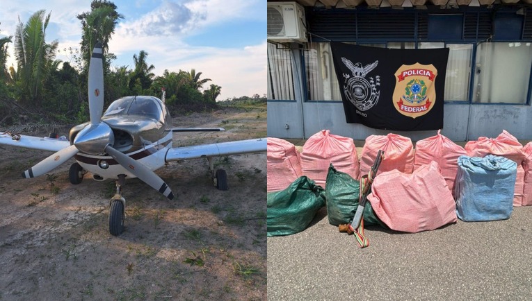 Micro avião achado pela PF escondia meia tonelada de droga