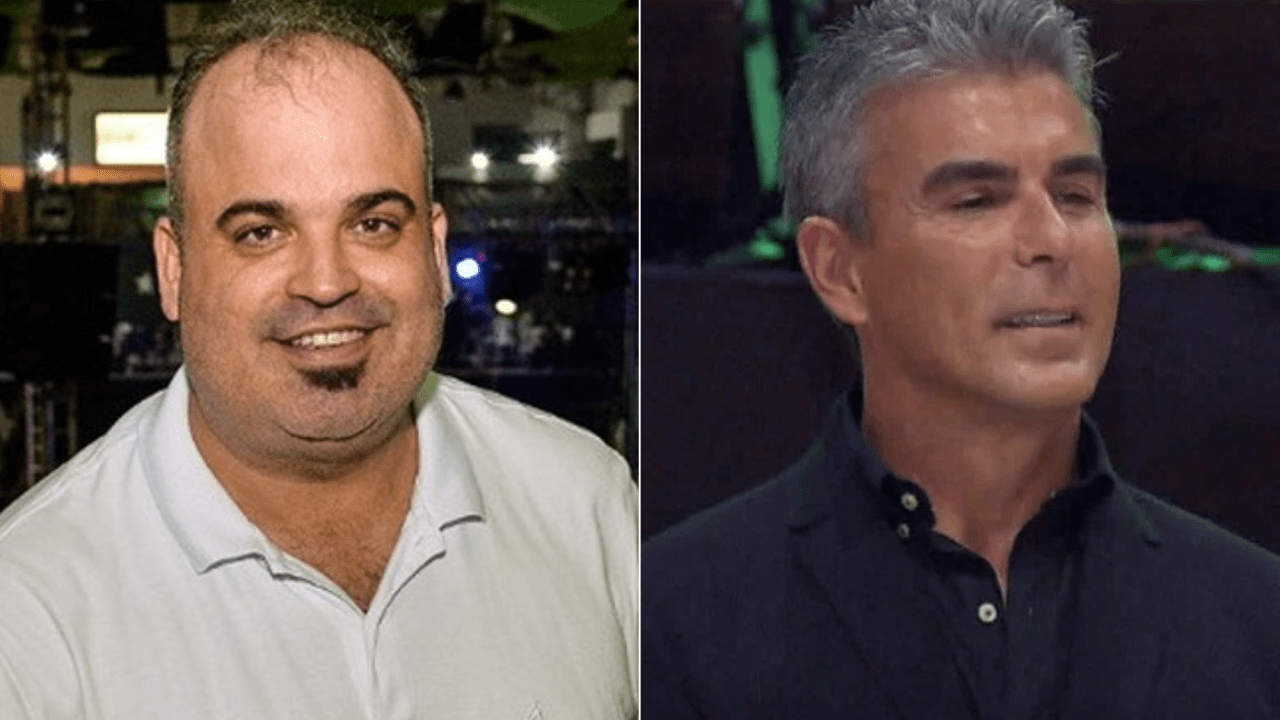 O presidente da Mocidade Independente de Padre Miguel, Flávio Santos, e o bicheiro Rogério Andrade