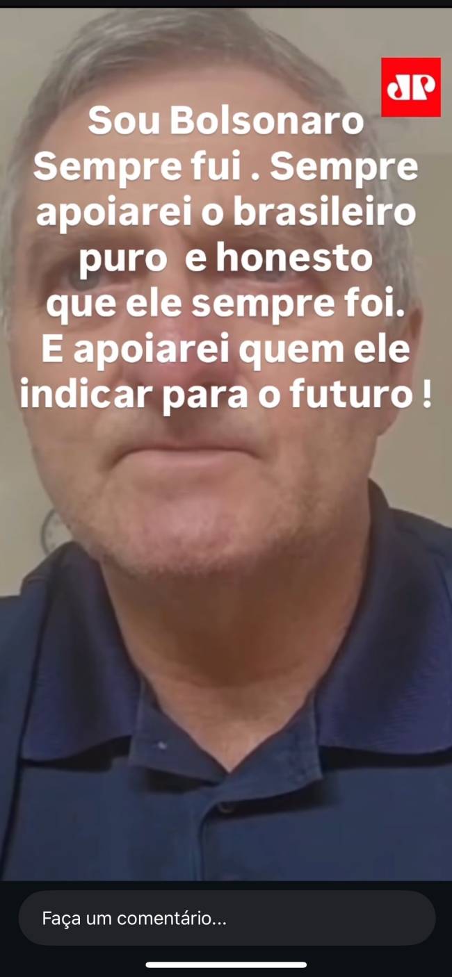 Print do vídeo republicado por Regina Duarte, no momento em que aparecem os dizeres apoiando Jair Bolsonaro