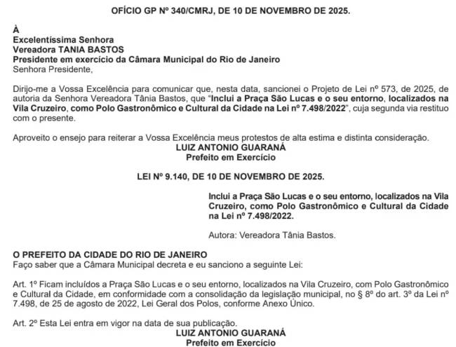 Praça São Lucas foi reconhecida como polo cultural e gastronômico do Rio.