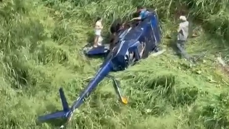 Piloto sem habilitação é preso após queda de helicóptero na Paraíba