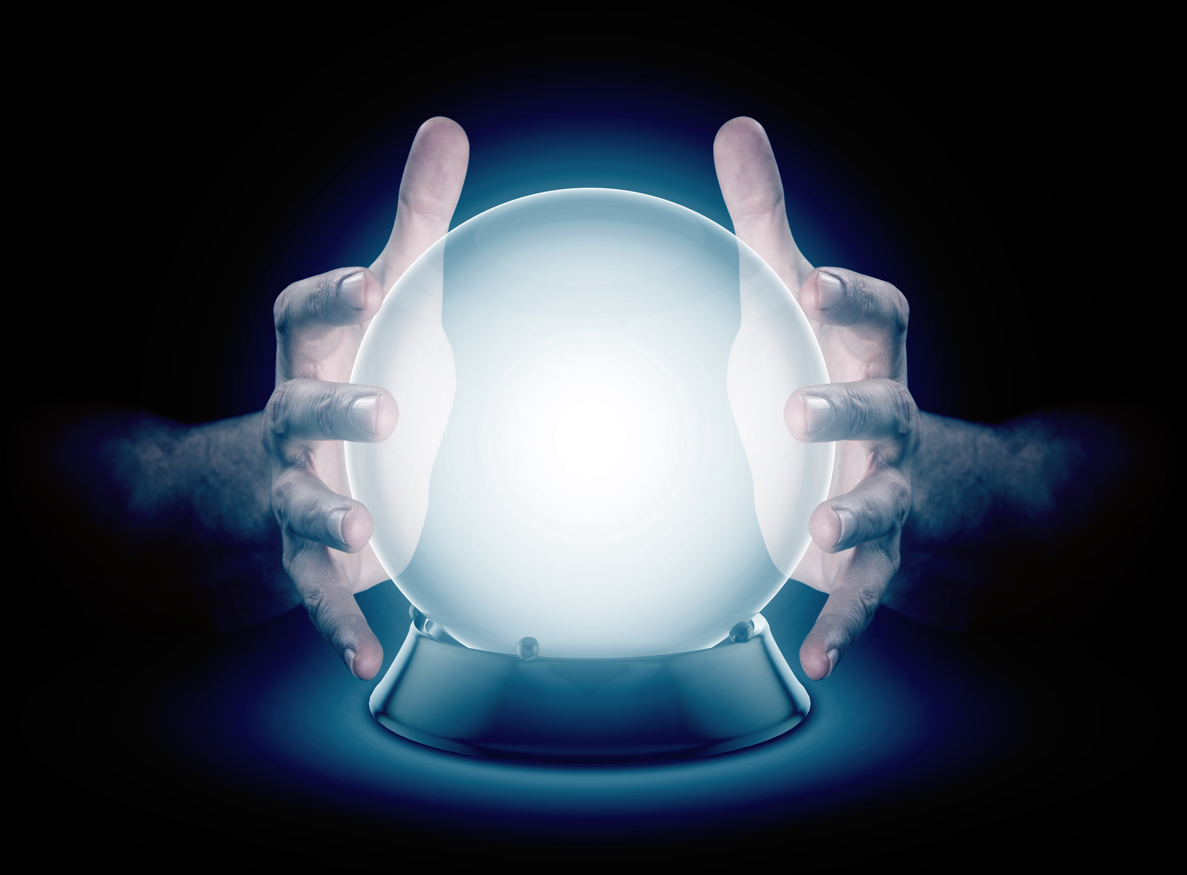 Hands On Crystal Ball And Cryptocurrency