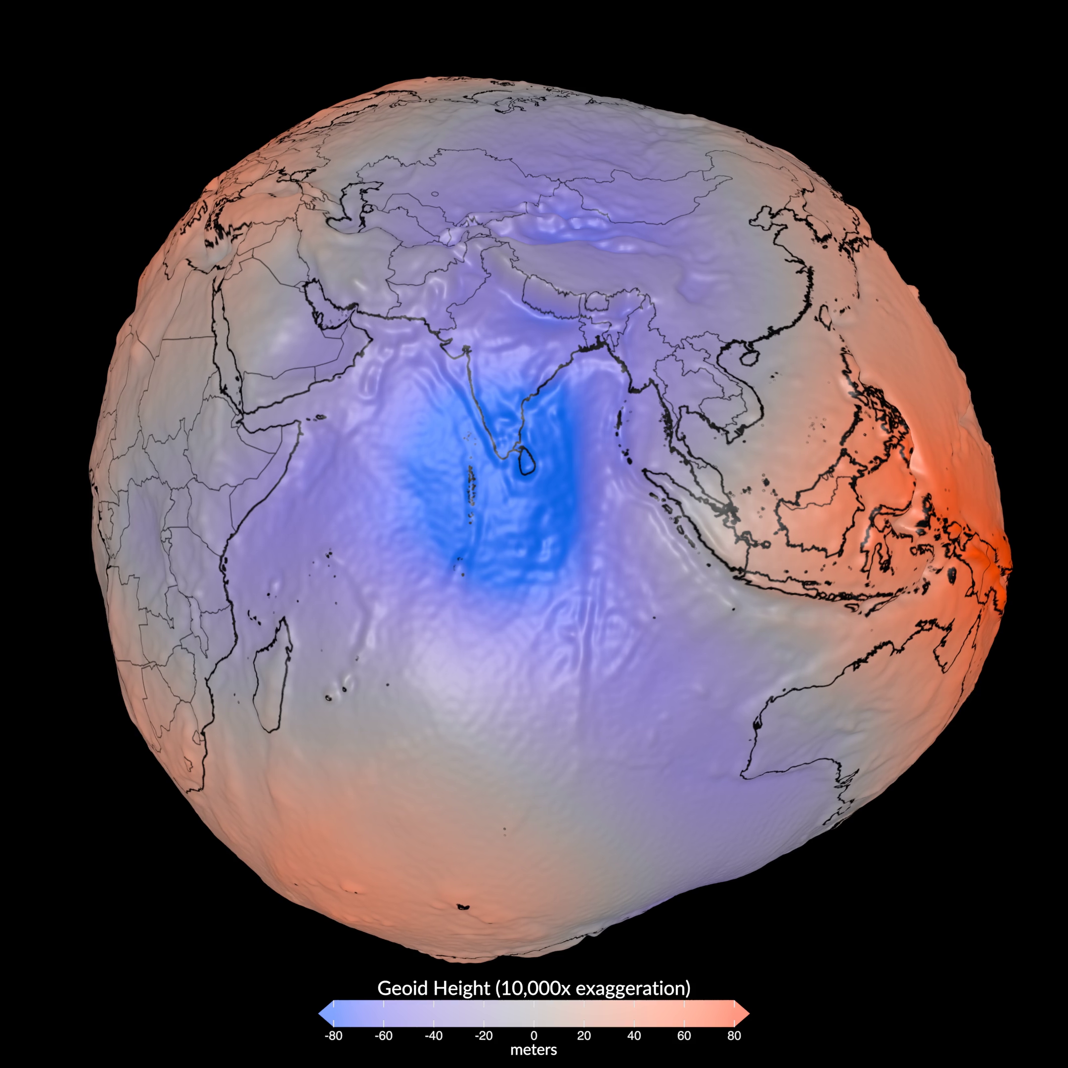 Mapa divulgado pela Nasa