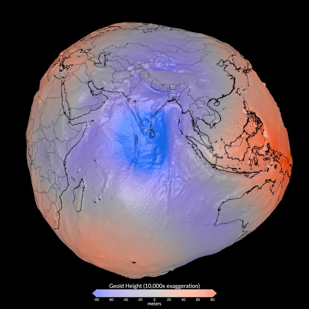 Nasa divulga mapa tridimensional da Terra em formato assimétrico