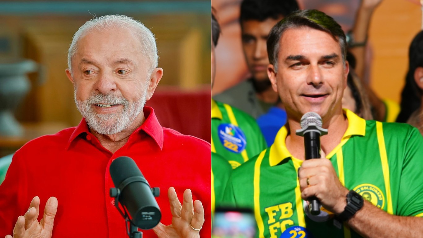 As quatro novas pesquisas eleitorais sobre a disputa entre Flávio e Lula no segundo turno