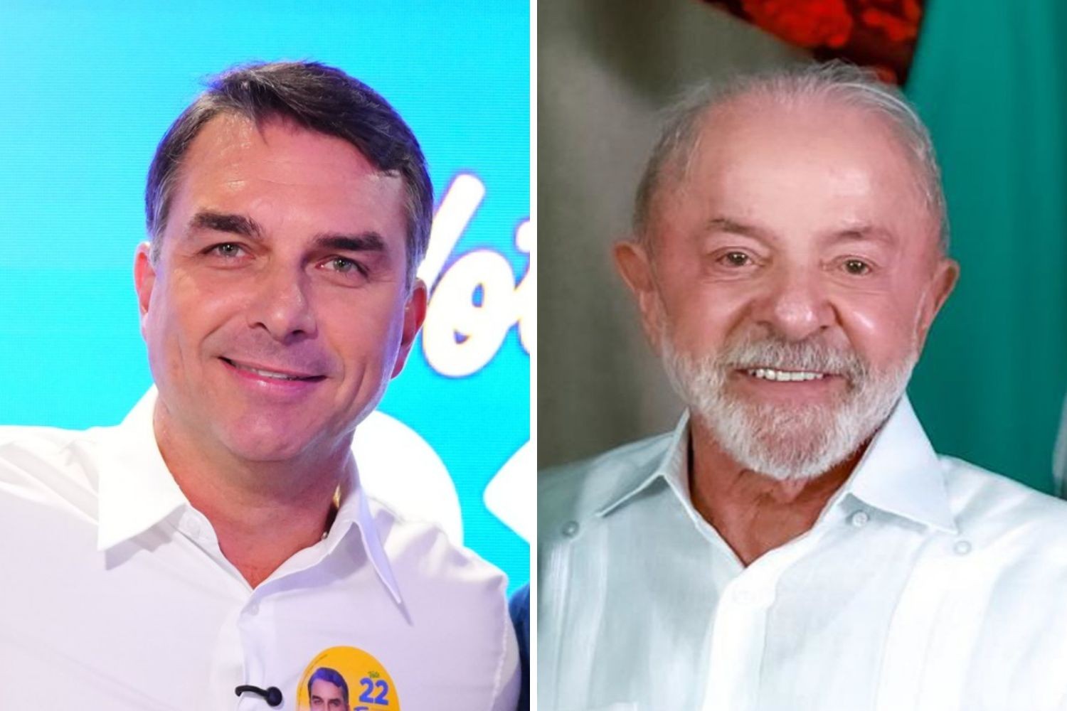Flávio Bolsonaro e Luiz Inácio Lula da Silva